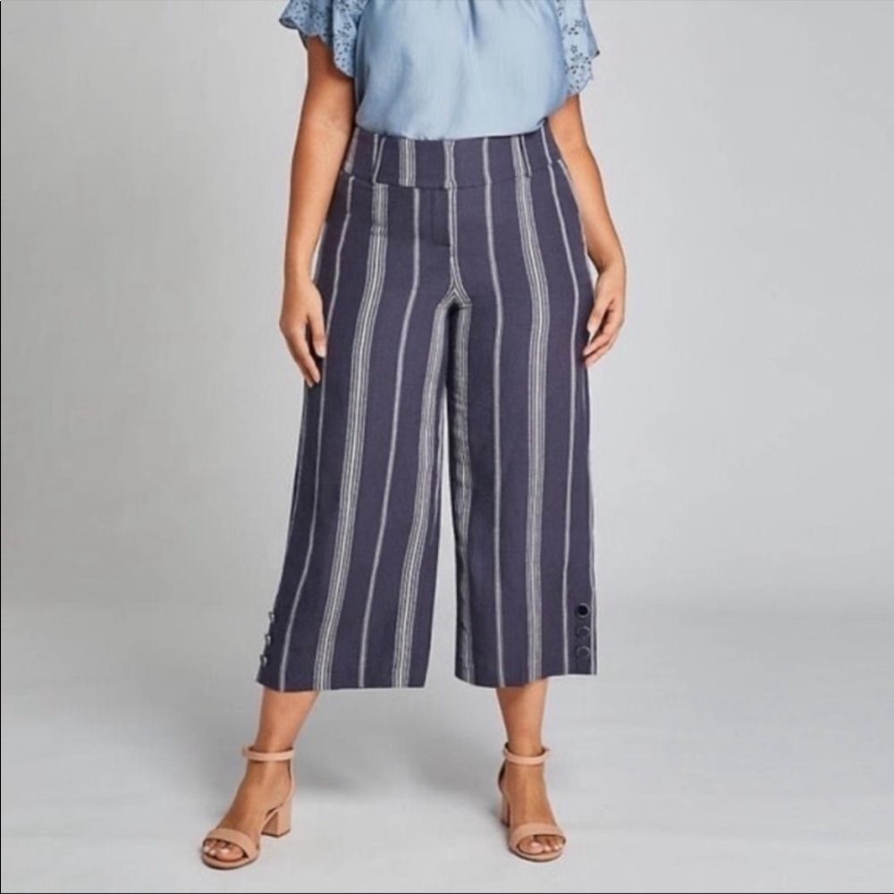 NWT Lane Bryant Laney Wide Leg Cropped Pants 18